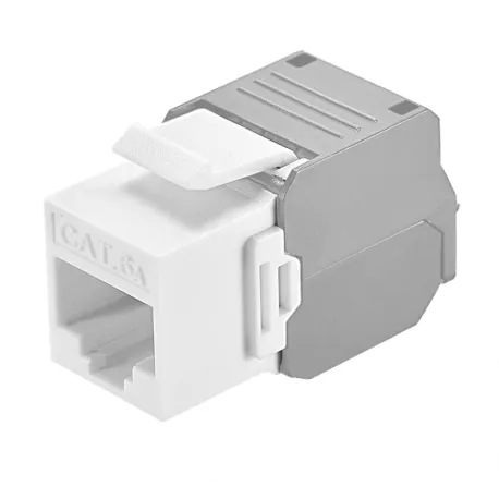 Frutto Keystone RJ45 Cat.6A UTP Tool-Free Bianco Grigio