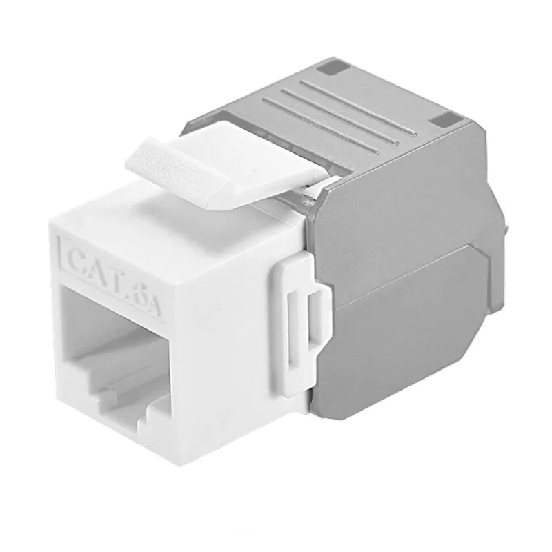 Frutto Keystone RJ45 Cat.6A UTP Tool-Free Bianco Grigio