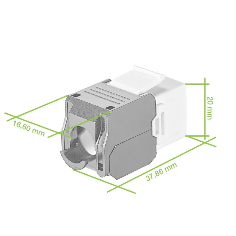 Frutto Keystone RJ45 Cat.6A UTP Tool-Free Bianco Grigio