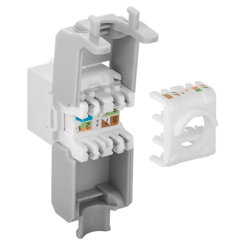 Frutto Keystone RJ45 Cat.6A UTP Tool-Free Bianco Grigio