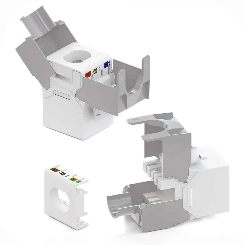 Frutto Keystone RJ45 Cat.6A UTP Tool-Free Bianco Grigio