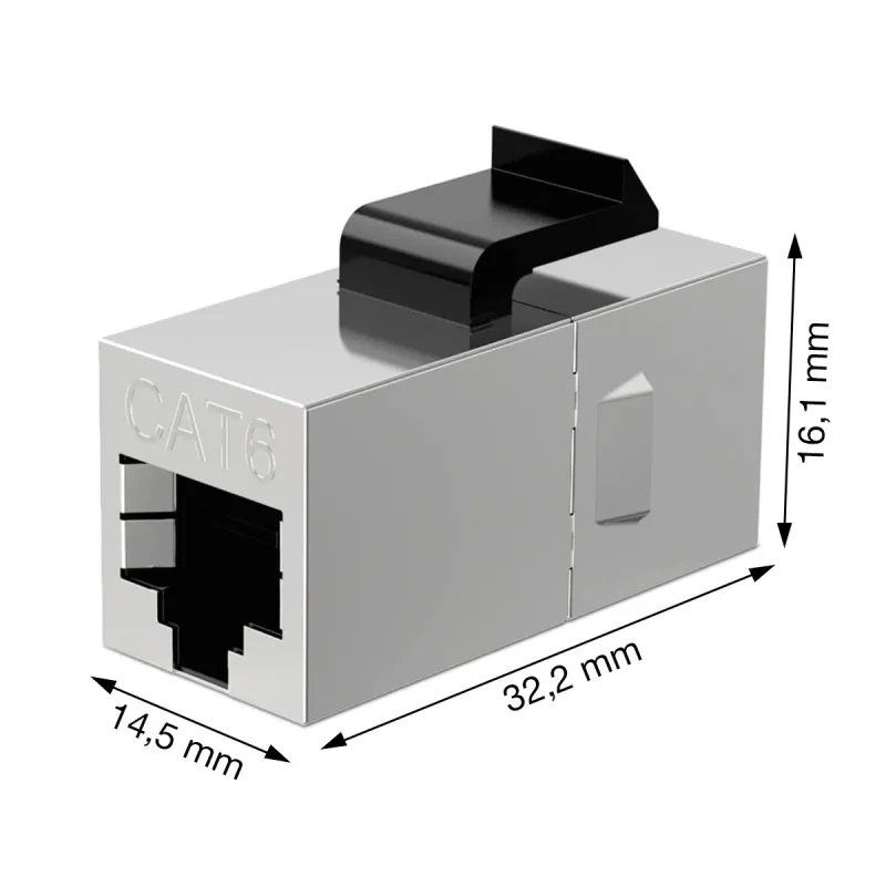Adattatore Modulare Keystone RJ45 Accoppiatore di Rete Cat.6 F/F Schermato FTP