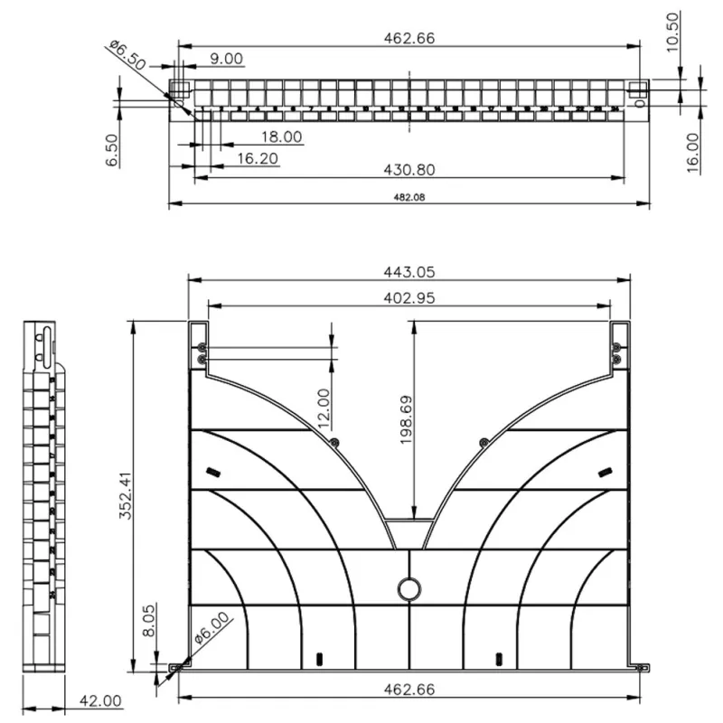 Mensola Gestione Cavi su Rack 19'' 24 Porte P.800 mm