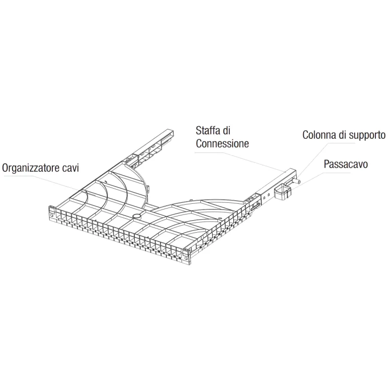 Mensola Gestione Cavi su Rack 19'' 24 Porte P.1000 mm