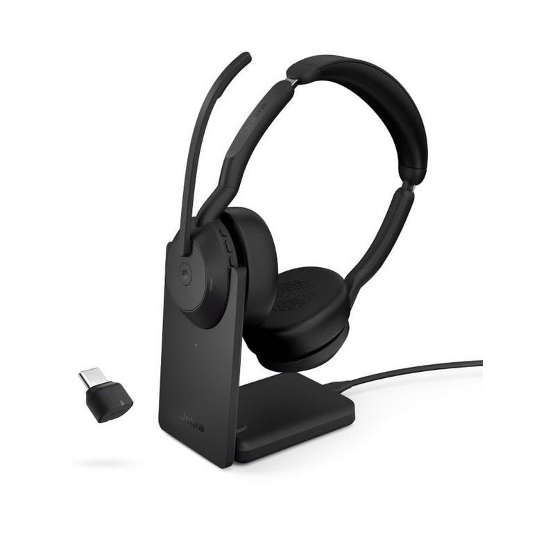 Jabra Evolve2 55 MS stereo con base e link 380C USB-C