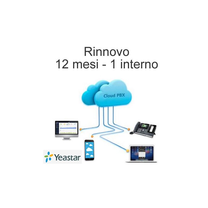 Yeastar cloud Rinnovo 12 mesi 1 interno