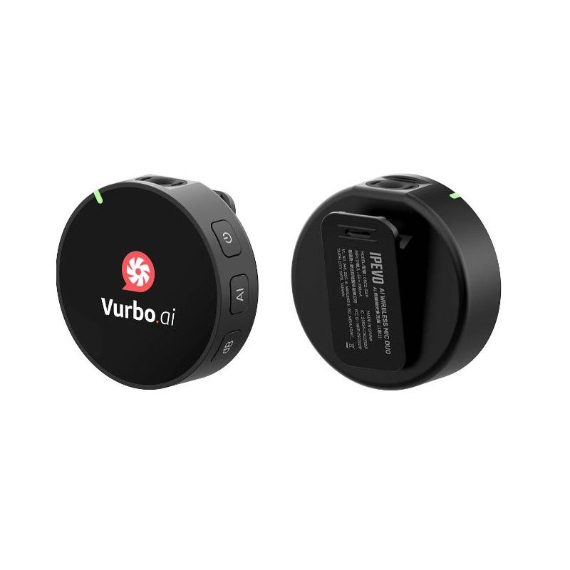 Ipevo wireless mic duo AI vurbo software trascrizione
