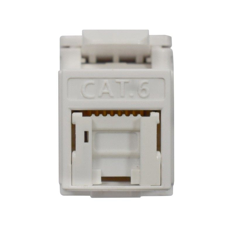 Frutto Keystone RJ45 Cat.6 UTP 180&deg; Toolless con Otturatore