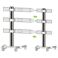 Kit Staffe e Braccio di Giunzione per Supporto Video Wall da Pavimento
