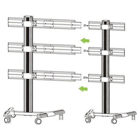 Kit Staffe e Braccio di Giunzione per Supporto Video Wall da Pavimento