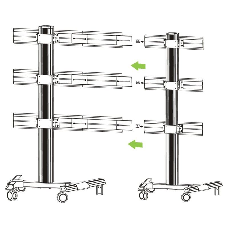 Kit Staffe e Braccio di Giunzione per Supporto Video Wall da Pavimento