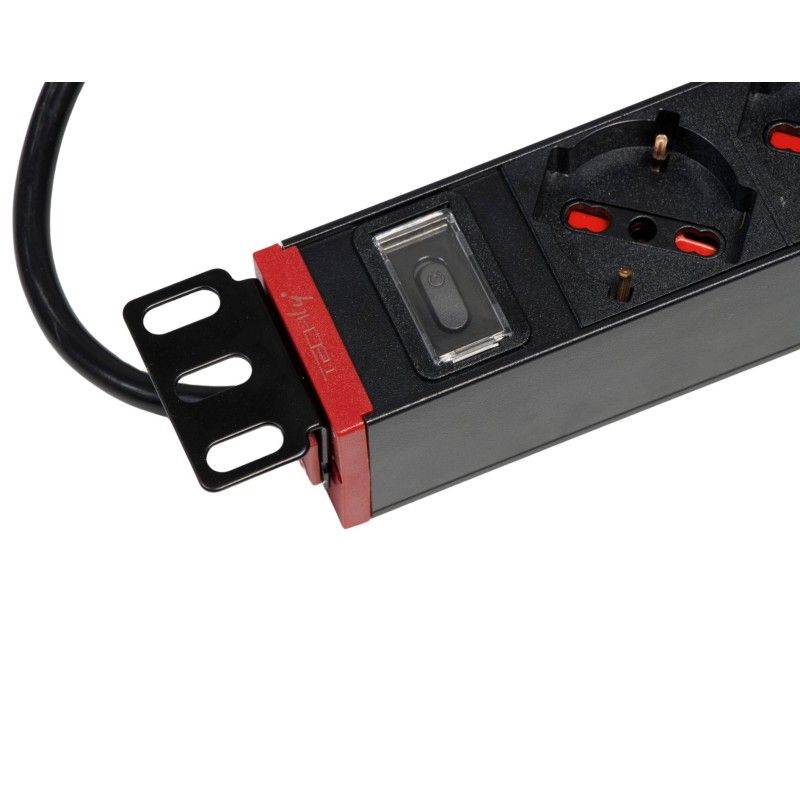 Multipresa 8 Posti da Rack 19'' con Staffa Ruotabile 360&deg; Spina Italiana