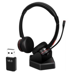 Cuffia bluetooth stereo con base e dongle bluetooth USB-A