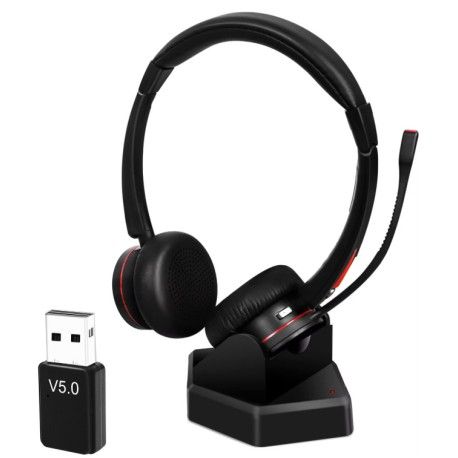 Cuffia bluetooth stereo con base e dongle bluetooth USB-A