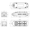 Presa Multipla a 4 Posti 10/16A Bipasso e 2 10/16A Bipasso Schuko con Interruttore