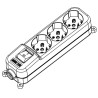 Multipresa 3 Posti Italiana Bipasso / Schuko con spina 16A angolata