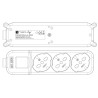 Multipresa 3 Posti Italiana Bipasso / Schuko con spina 16A angolata