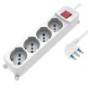 Multipresa 4 Posti Italiana Bipasso / Schuko con spina 16A angolata