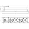 Multipresa 4 Posti Italiana Bipasso / Schuko con spina 16A angolata