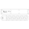 Multipresa 5 Posti Italiana Bipasso / Schuko con spina 16A angolata