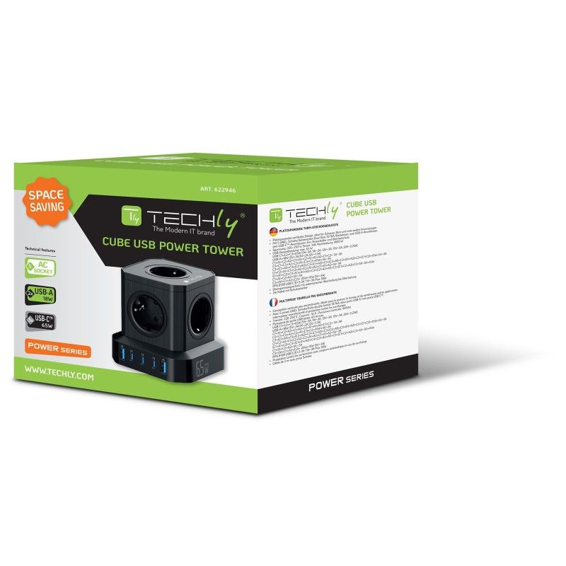 Multipresa da Tavolo USB Cube 5p 2xUSB-A 3xUSB-C&trade;