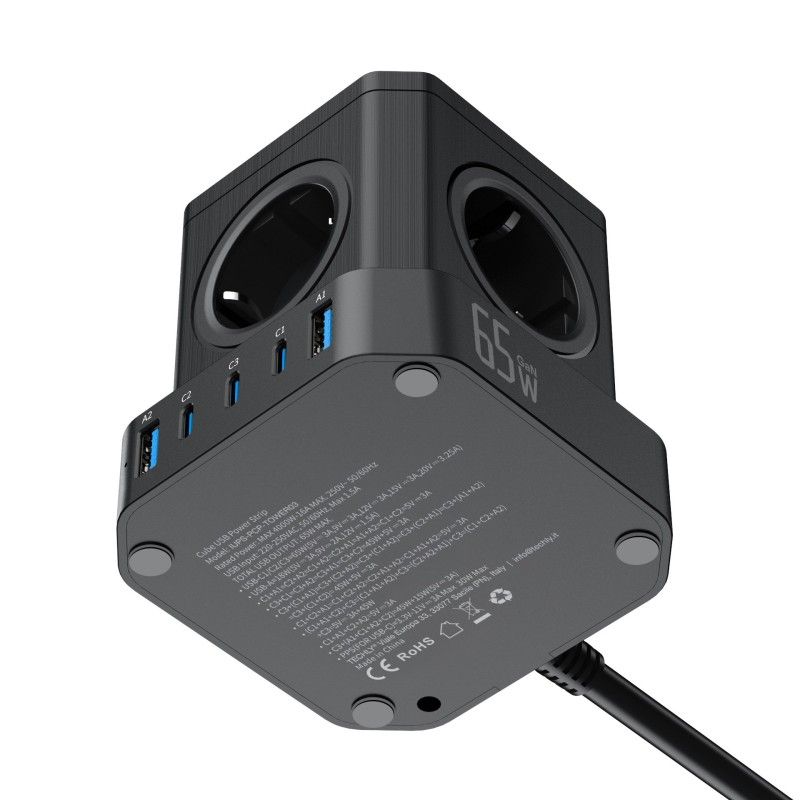 Multipresa da Tavolo USB Cube 5p 2xUSB-A 3xUSB-C&trade;