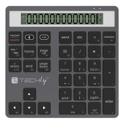 Tastierino Numerico BT V5.0 Wireless 2in1 con Calcolatrice Grigio Scuro