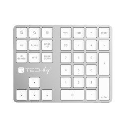 Tastierino Numerico BT V3.0 Wireless 34 Tasti Argento