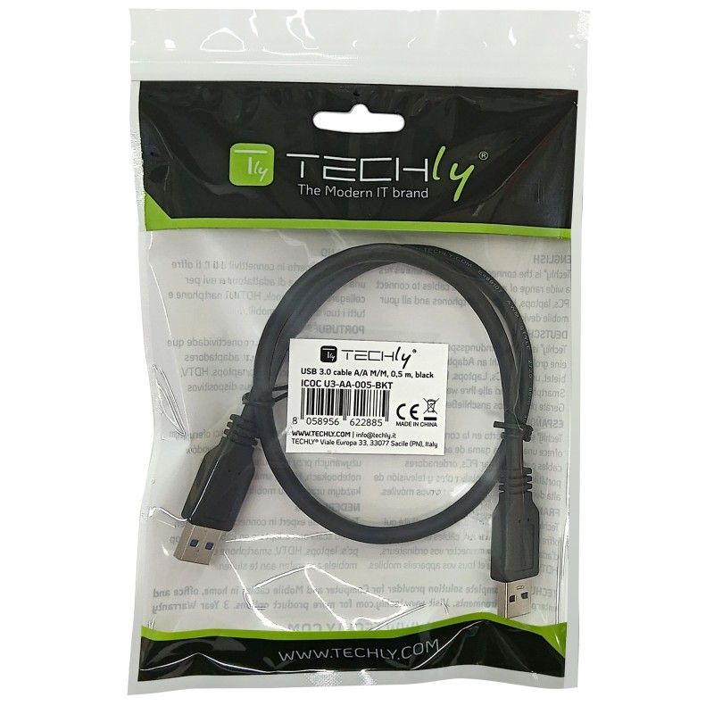 Cavo USB 3.2 A maschio/A maschio 0,5 m Nero 