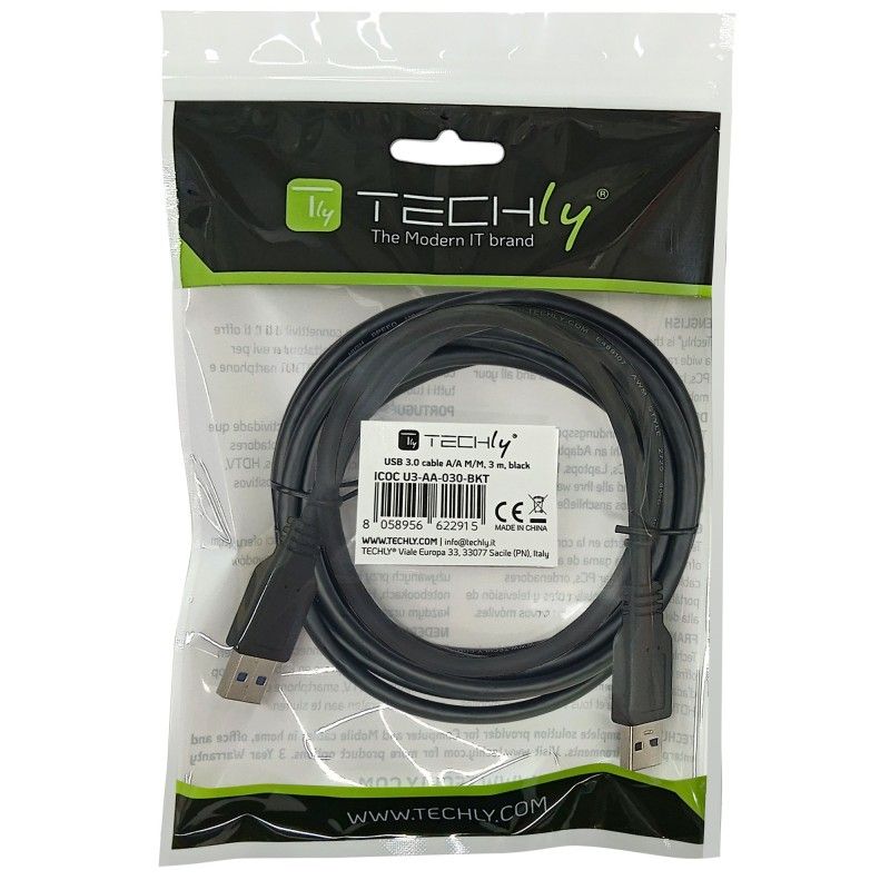 Cavo USB 3.2 A maschio/A maschio 3 m Nero 