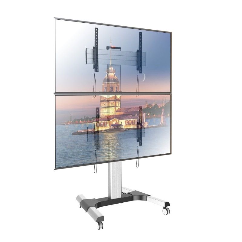 Supporto a Pavimento per 2 TV LCD/LED 32-60'' per Video Wall