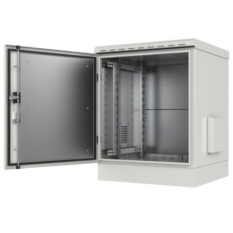 Armadio Rack 19'' a Pavimento 12U grigio IP66 Porta Cieca prof. 600 mm