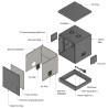 Armadio Rack 19'' a Pavimento 12U grigio IP66 Porta Cieca prof. 600 mm