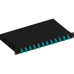 Cassetto Ottico 19'' Scorrevole con 12 Bussole SC Duplex Multimodale OM3 Nero