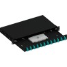 Cassetto Ottico 19'' Scorrevole con 12 Bussole SC Duplex Multimodale OM3 Nero