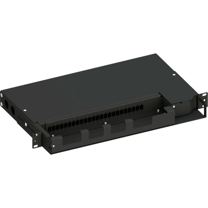 Cassetto ottico 19'' Pivot con Piastra Frontale per 24 LC Duplex/24 SC Simplex/24 E2000&reg; Simplex, Nero
