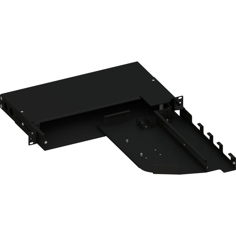 Cassetto ottico 19'' Pivot con Piastra Frontale per 24 LC Duplex/24 SC Simplex/24 E2000&reg; Simplex, Nero
