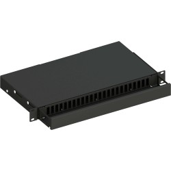 Cassetto Ottico 19'' Scorrevole con Piastra Frontale per 24 Bussole SC Duplex, Nero