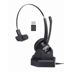 Cuffia bluetooth professionale ad archetto con base ricarica