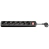Presa Multipla a 6 Posti Schuko con Cavo 1,5m Nero