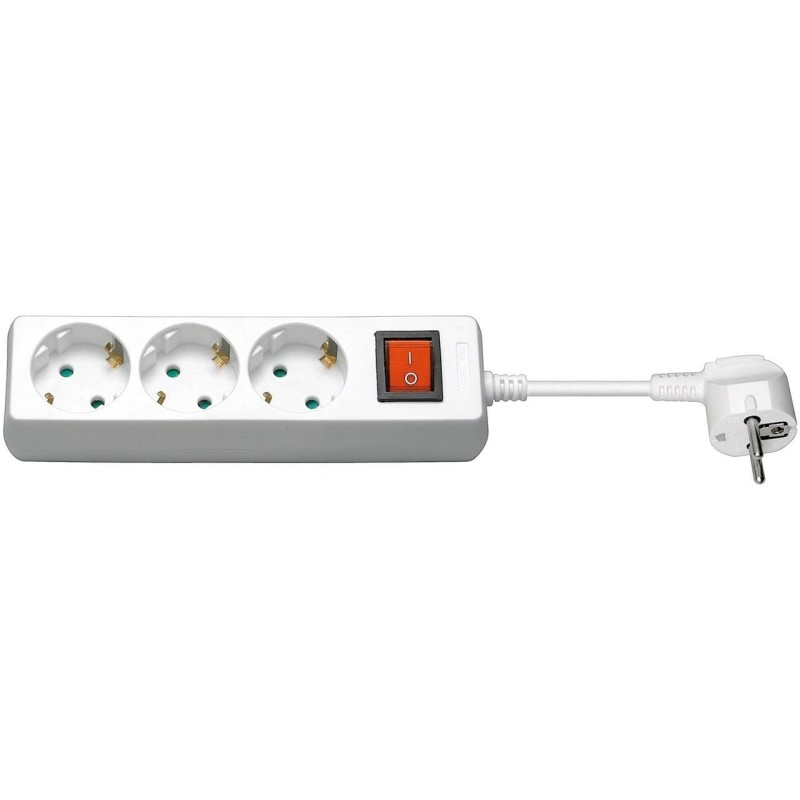 Multipresa 3 Posti Schuko con Interruttore e Cavo 3 metri