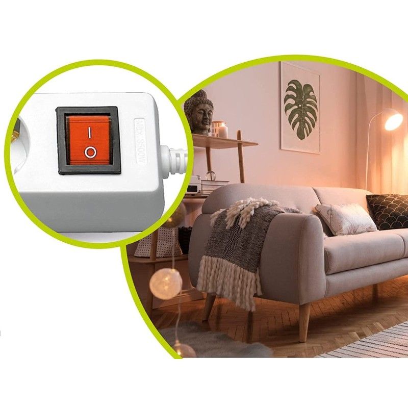 Multipresa 3 Posti Schuko con Interruttore e Cavo 3 metri