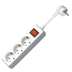 Multipresa 3 Posti Schuko con Interruttore e Cavo 1,5m