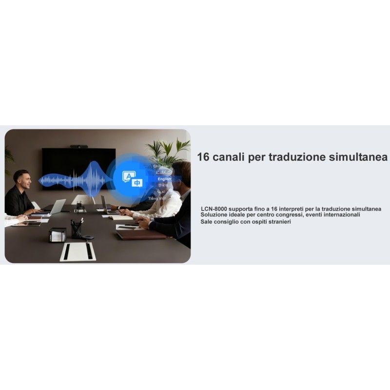 Sistema per conferenze e traduzione simultanea Spon LCN-8000