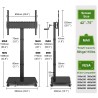 Supporto da Pavimento per TV da 24'' a 55'' c/Ruote a Scomparsa