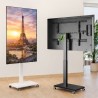 Supporto da Pavimento per TV da 24'' a 55'' c/Ruote a Scomparsa