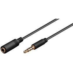 Cavo Prolunga Stereo 3.5 mm M/F 4Pin 3 m Nero