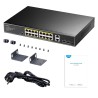 Switch Gigabit PoE+ 16 Porte con 2 Uplink GBE e 2 Gigabit SFP, GS1018PS2 Nero