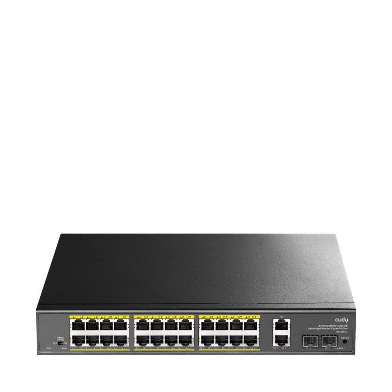Switch Gigabit PoE+ 24 Porte con 2 Uplink GBE e 2 Gigabit SFP, GS1026PS2 Nero
