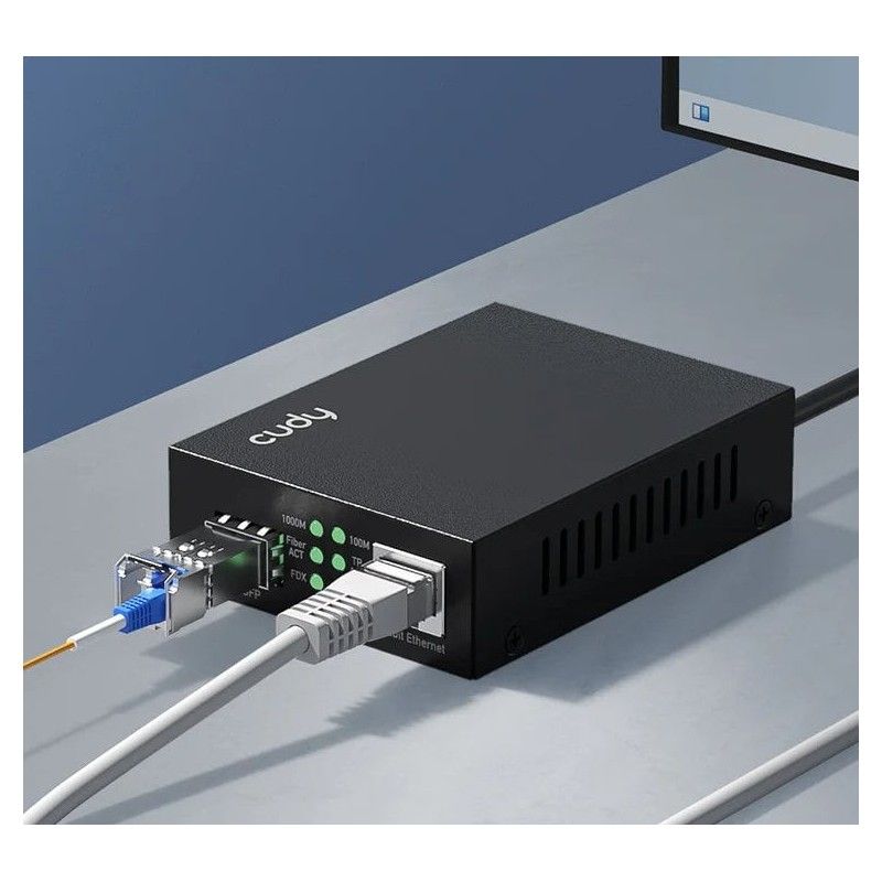Convertitore Multimediale RJ45 10/100/1000 Gigabit Ethernet Slot SFP